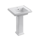 Kohler 2844-1-0 Tresham 24 Pedestal Lavatory With Single-Hole Faucet Drilling 1