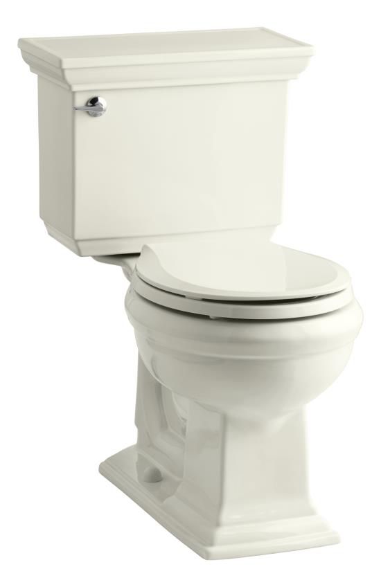 Kohler 3933-96 Memoirs Stately Comfort Height Two-Piece Round-Front 1.28 Gpf Toilet With Aquapiston Flush Technology And Left-Hand Trip Lever 1
