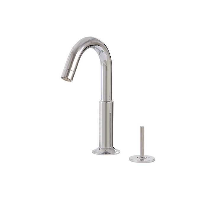 Aquabrass 27412 Geo 2 Piece Lavatory Faucet With Side Joystick Brushed Nickel 1