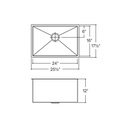 Julien 003973 J7 Utility Sink Undermount Single 24X16X12 2