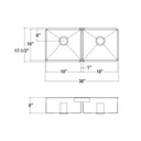 Julien 003963 J7 Sink Undermount Double L18X16X8 R18X16X8 2