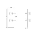 Aquabrass S8295 Square Trim Set For 12123 1/2 Thermostatic Valve 2 Way Shared Functions Brushed Nickel 2