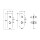 Aquabrass S8395 Square Trim Set For 12123 1/2 Thermostatic Valve 3 Way Shared Functions Brushed Nickel 2
