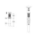 Aquabrass 638 Drains & P Traps 1 1/4 Long Square Press Pop Up Drain Polished Chrome 2