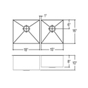 Julien 003253 Classic Sink Undermount Double L18X16X10 R15X16X8 2