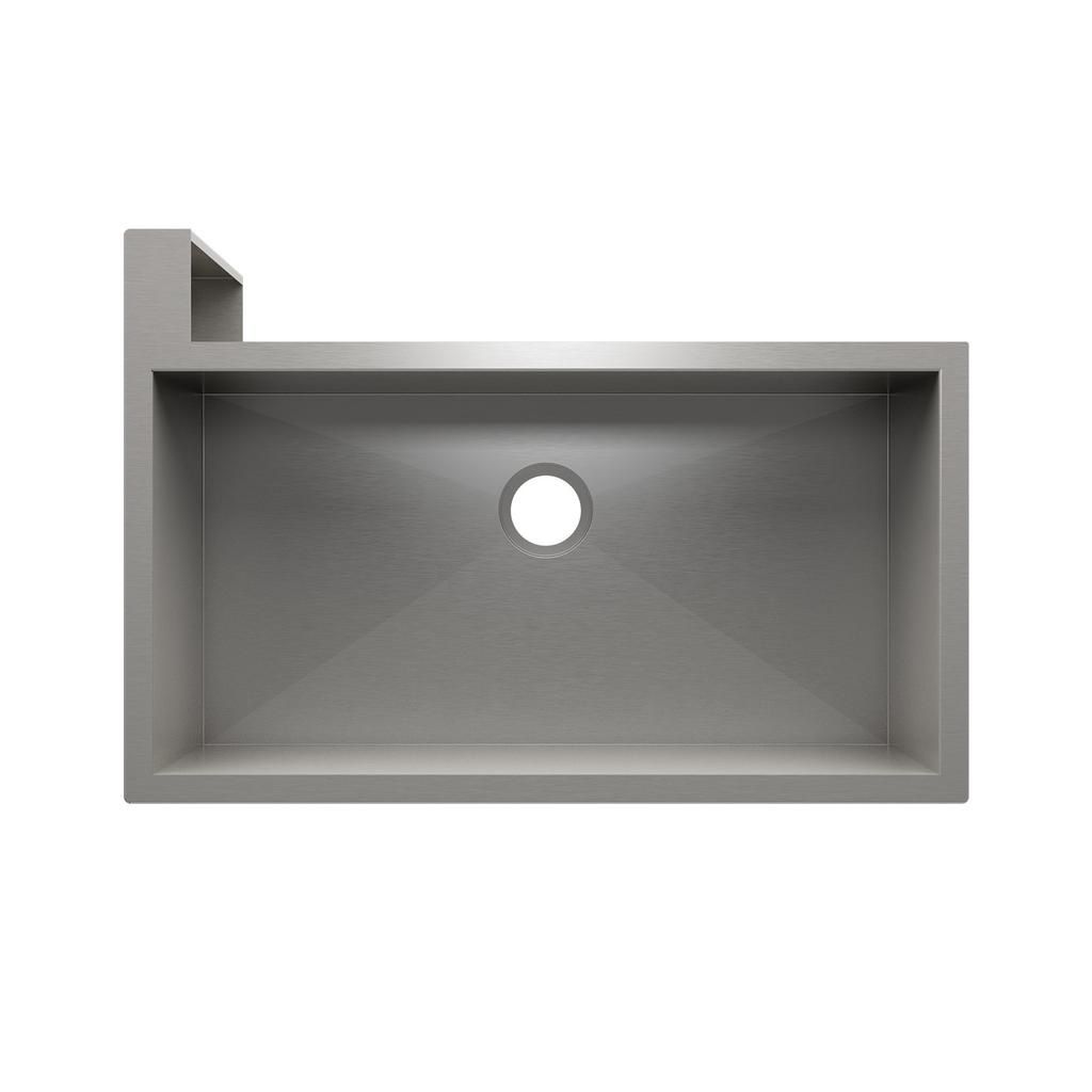 Julien 005304 Socialcorner Sink Undermount Flat Aprons Left Corner Single 35X18X10 1