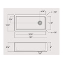 Prochef TM125-FS-361810 Proterra M125 Collection Farmhouse Sink With Single Bowl 2