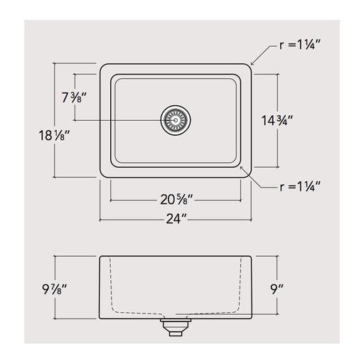 Prochef TM125-FS-241810 Proterra M125 Collection Farmhouse Sink With Single Bowl 2