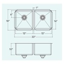 Prochef IH75-UE-331810 Proinox H75 Collection Undermount Sink With Double Bowl 2