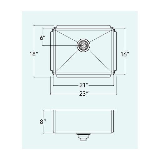 Prochef IH75-US-23188 Proinox H75 Collection Undermount Sink With Single Bowl 2