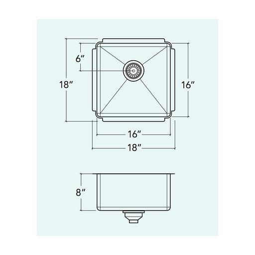 Prochef IH75-US-18188 Prolnox H75 Collection Undermount Sink With Single Bowl 2