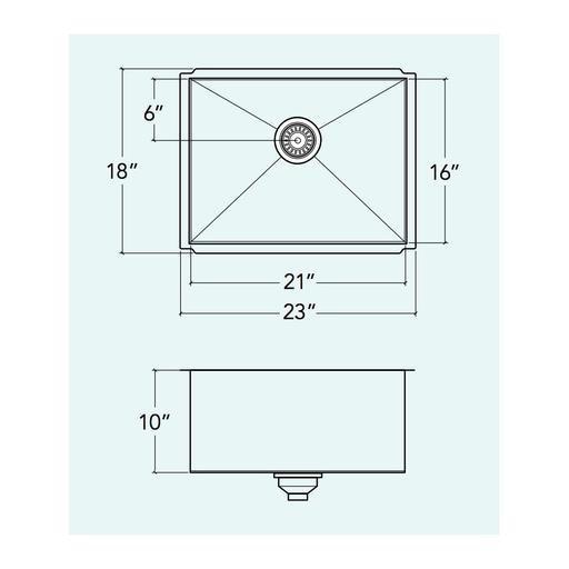 Prochef IH0-US-231810 Proinox H0 Collection Undermount Sink With Single Bowl 2
