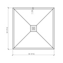Fiora SSSP3636 Shower Base Quadro Slate 36X36 Grey 2