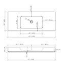 Fiora MPCI06 Wall Mount Lavatory 48X19 Three Holes Cement 2