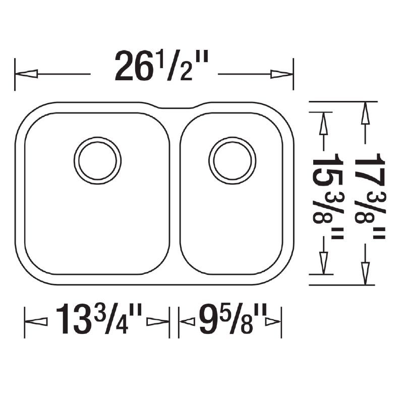 Blanco 400006 Essential U 1.5 Double Undermount Kitchen Sink 3