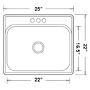 Blanco 401202 Essential Three Holes 4 Centre Drop In Utility Sink 3