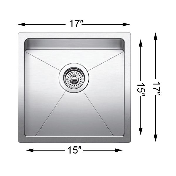 Blanco 401515 Quatrus R15 U Single Undermount Bar Sink 3