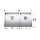 Blanco 401520 Quatrus R15 U 1.75 Double Undermount Kitchen Sink 3