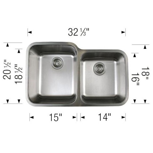 Blanco 401026 Stellar U 1.75 Double Undermount Kitchen Sink 3