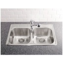 Blanco 400003 Essential 2 Three Holes Double Drop In Kitchen Sink 2