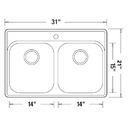 Blanco 400003 Essential 2 Three Holes Double Drop In Kitchen Sink 3