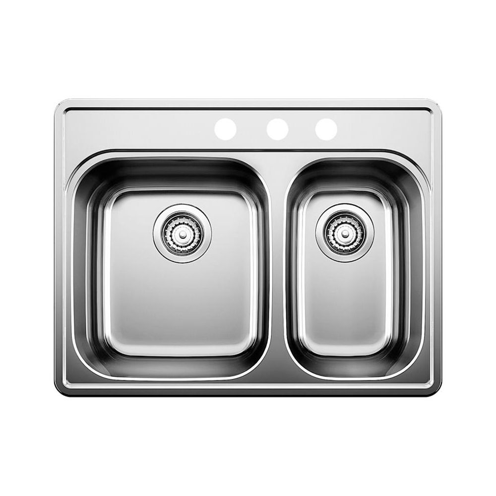 Blanco 401003 Essential 1 1/2 Three Holes Double Kitchen Sink 1
