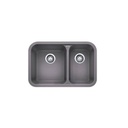 Blanco 401674 Vision U 1 1/2 Undermount Double Kitchen Sink Metallic Gray 1