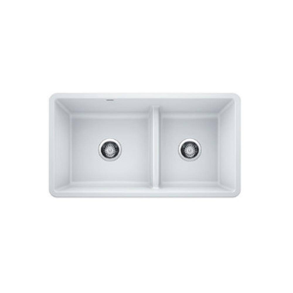 Blanco 402071 Precis U 1 3/4 Low Divide Double Sink White 1