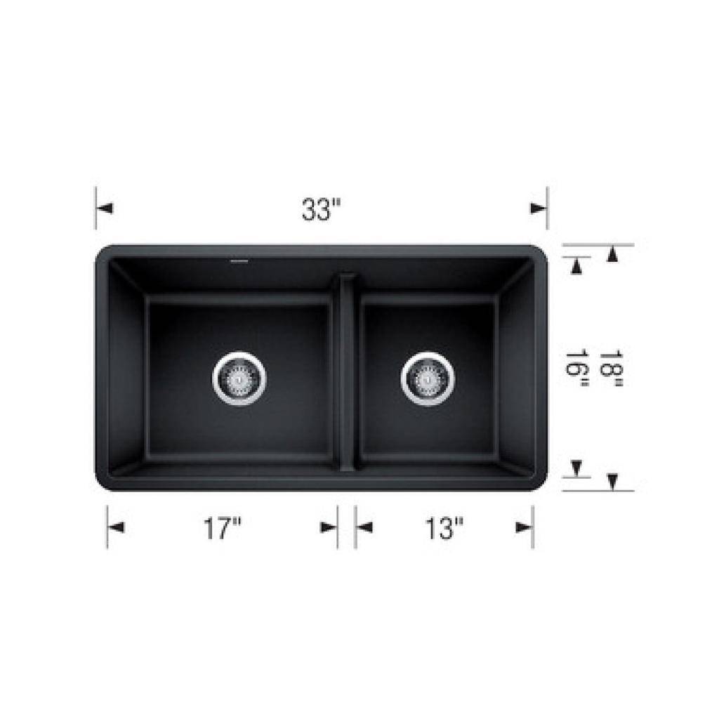 Blanco 402069 Precis U 1 3/4 Low Divide Double Sink Truffle 2