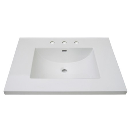 Fairmont Designs TC3-3122W8 31 White Ceramic Vanity Sink Top With Integral Bowl 8 Spread 1