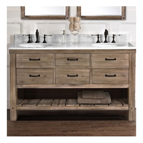 Fairmont Designs 1507-VH6021D Napa 60&quot; Open Shelf Double Bowl Vanity Sonoma Sand 1