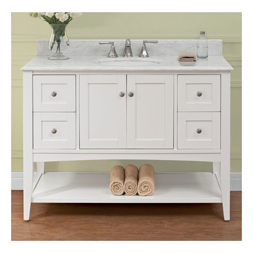 Fairmont Designs 1512-VH48 Shaker Americana 48&quot; Vanity Open Shelf Polar White 1