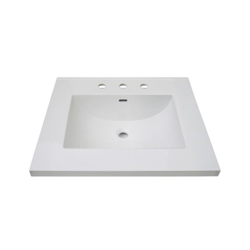 Fairmont Designs TC3-2522W8 25&quot; White Ceramic Top 8&quot; Widespread 1