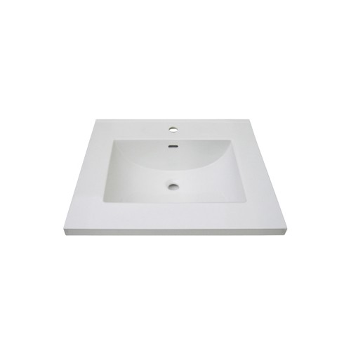 Fairmont Designs TC3-2522W1 25&quot; White Ceramic Top Single Hole 1