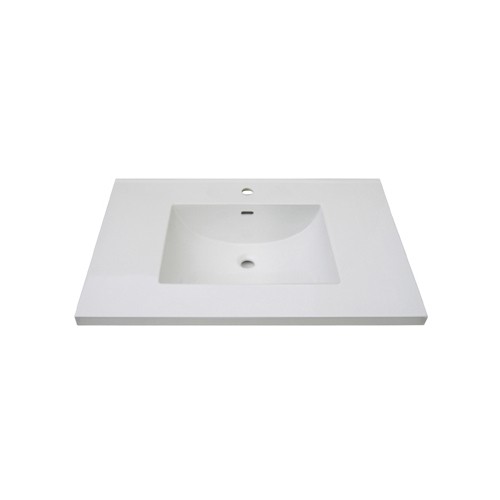 Fairmont Designs TC3-3722W1 37&quot; White Ceramic Top Single Hole 1