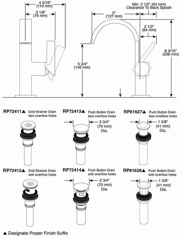 Brizo 65080LF Siderna Single Handle Lavatory Faucet 2