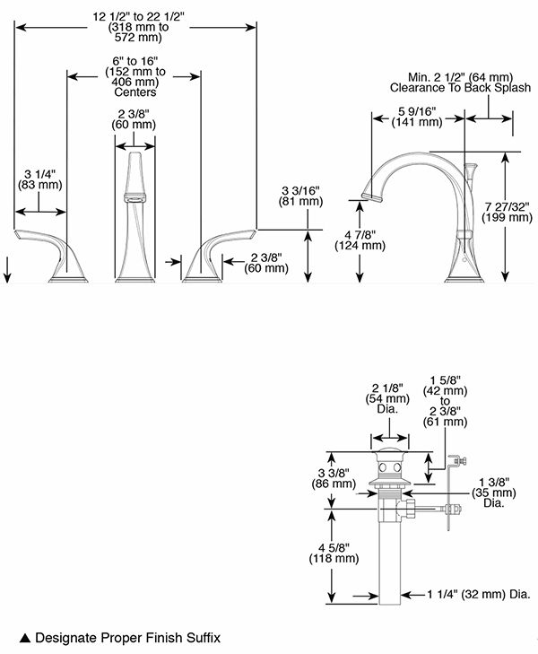 Brizo 65330LF Virage Widespread Lavatory Faucet 2
