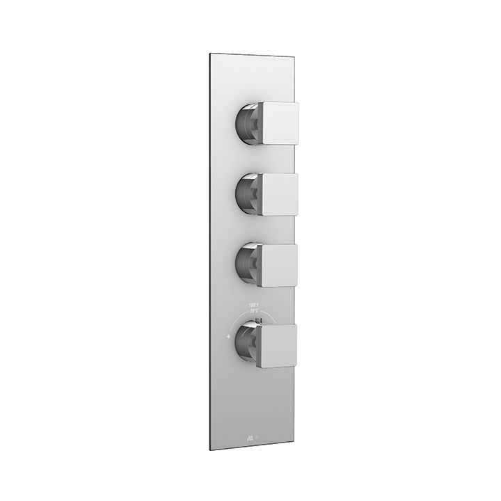 Aquabrass S3395 Round Trim Set For 1/2 12003 And 3003 3/4 Thermostatic Valves Polished Chrome 1
