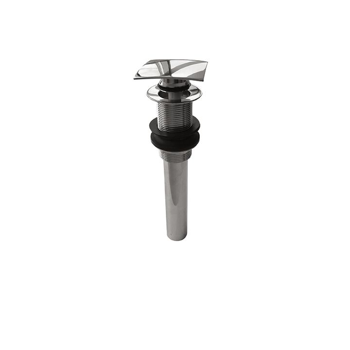 Aquabrass 638 Drains & P Traps 1 1/4 Long Square Press Pop Up Drain Polished Chrome 1