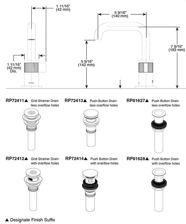 Brizo 65035LF Litze Single Handle Lavatory Faucet - 2 ONLY 2