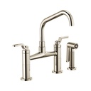 Brizo 62564LF Litze Bridge Facuet With Angled Spout Industrial Handle Polished Nickel 1