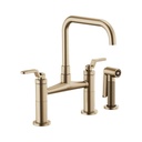 Brizo 62554LF Litze Bridge Faucet Square Spout Luxe Gold 1