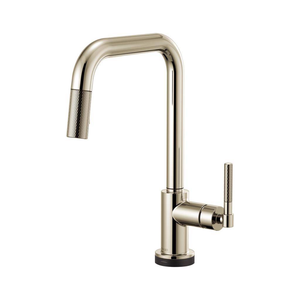 Brizo 64053LF Litze Smart Touch Pull Down Square Spout Knurled Handle Polished Nickel 1
