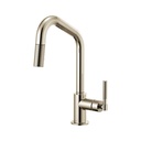 Brizo 63063LF Litze Pull Down Angled Spout Knurled Handle Faucet Polished Nickel 1