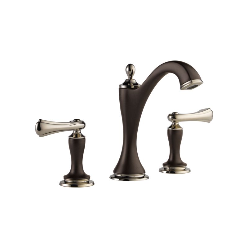 Brizo 65385LF Charlotte Widespread Lavatory Faucet Less Handles Cocoa Bronze Polished Nickel 1