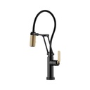 Brizo 64244LF Litze Smart Touch Articulating Faucet Matte Black Luxe Gold 1
