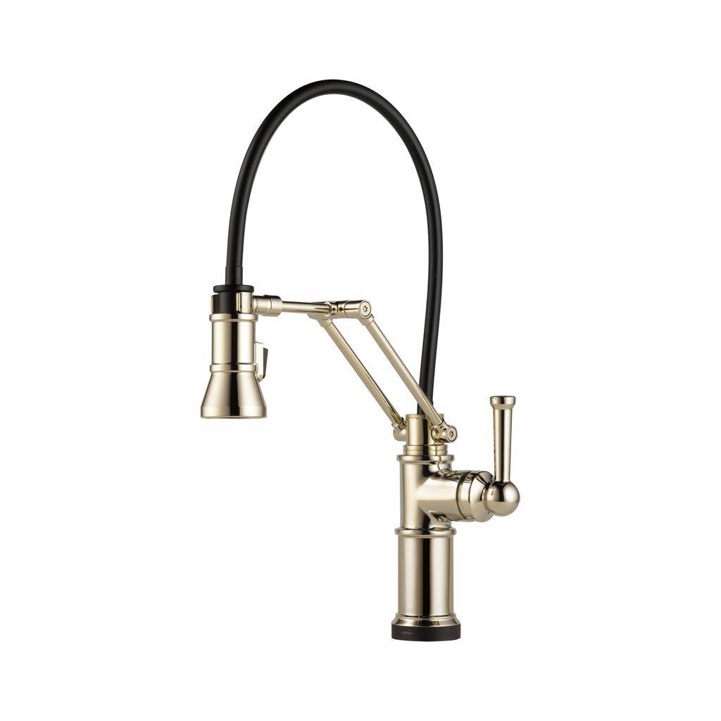 Brizo 64225LF Artesso Smart Touch Articulating Kitchen Faucet Polished Nickel 1