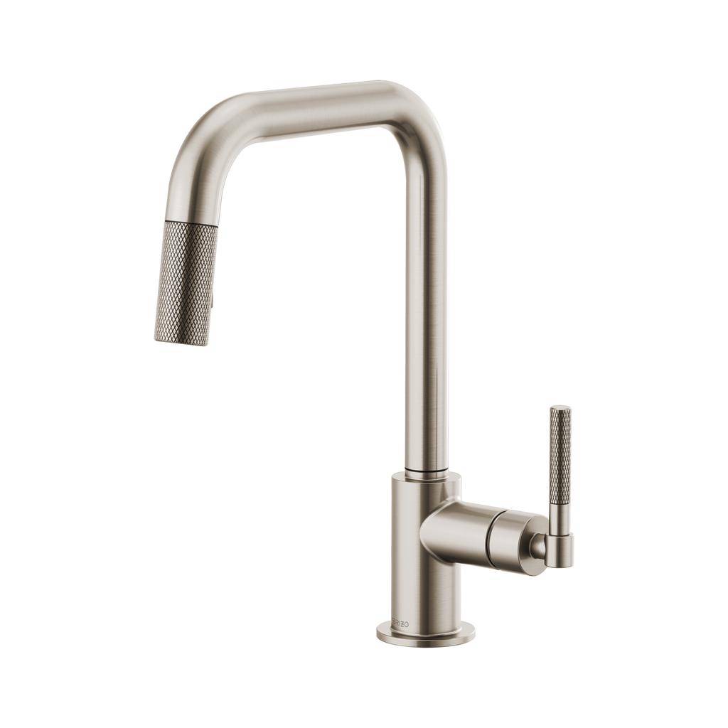 Brizo 63053LF Litze Pull Down Square Spout Knurled Handle Faucet Stainless 1
