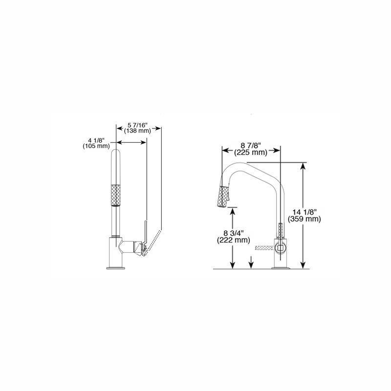 Brizo 63064LF Litze Pull Down Angled Spout Kitchen Faucet Chrome 2