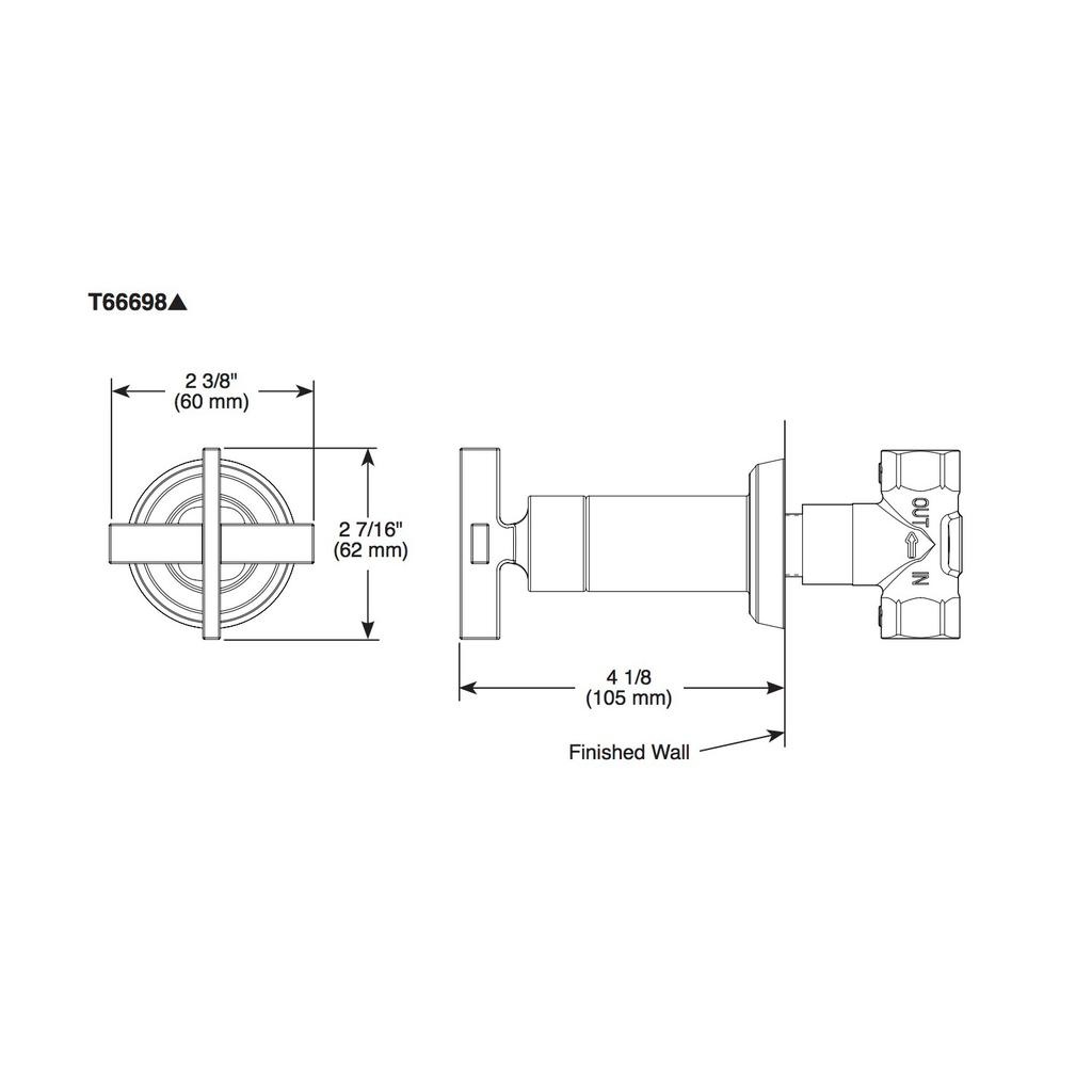 Brizo T66698 Levoir Sensori Volume Control Trim Cross Luxe Steel 2